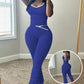 Cross-Waist Detail Tank & Flared Pants Set