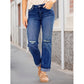 Women's Casual Ripped Straight-Leg Jeans