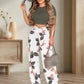 Women's Two-Piece Fitted Short Sleeve T-Shirt & Loose Pants Set