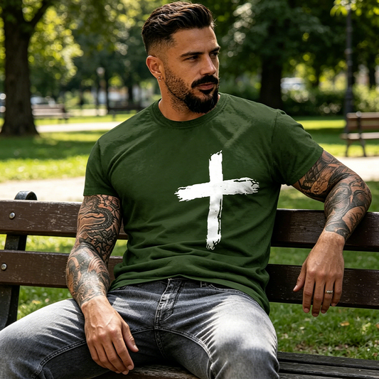 Men's Faith-Based Cross Graphic Tee