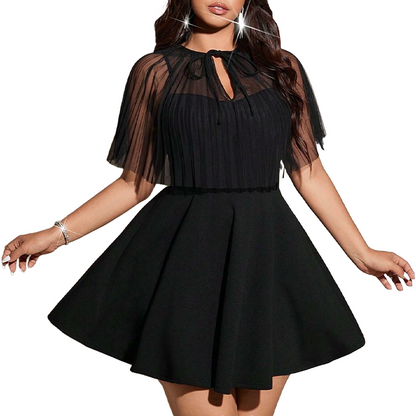 Women's Plus-Size A-Line Cape Dress