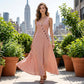Women's Casual V-Neck Striped Sleeveless Maxi Dress