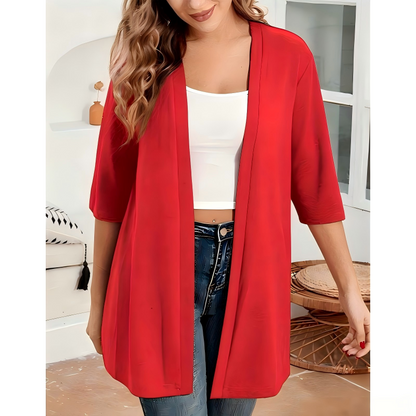 Women's Plus Size Open Front Cardigan