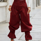 Women's Pleated Lantern Pants with Ruffled Cuffs