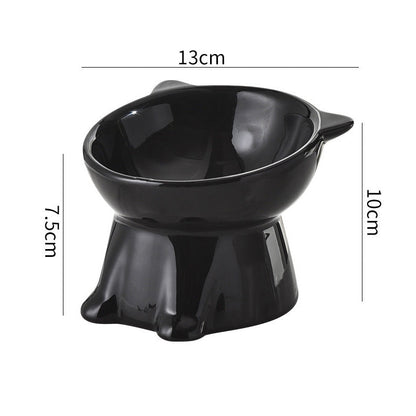 Ergonomic Elevated Cute Cat Bowl