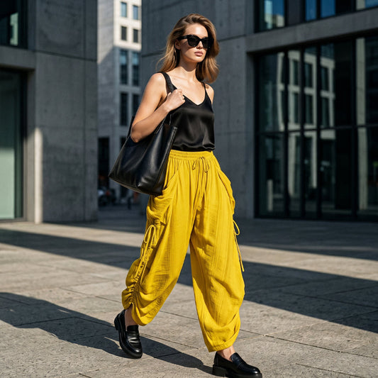 Women's Loose-Fit Drawstring Lantern Pants