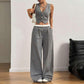 Women's Striped Print Vest Top & Wide-Leg Pants