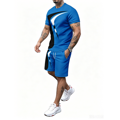 Men's Graphic Print T-Shirt & Shorts Set