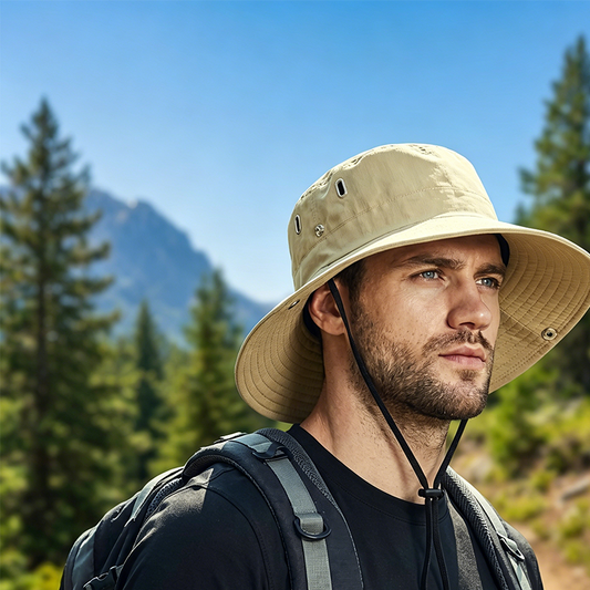 Outdoor Sun Hat with Wide Brim & Chin Strap