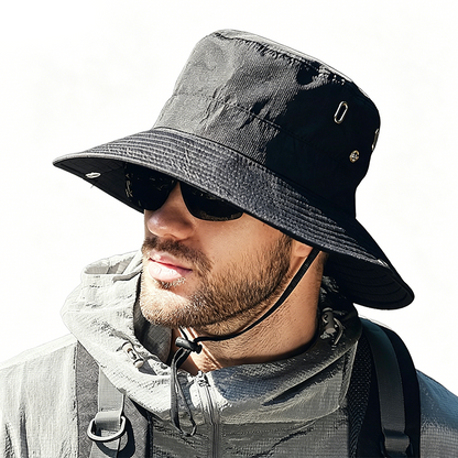 Outdoor Sun Hat with Wide Brim & Chin Strap