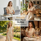 Women's Elegant V-Neck Top & Wide-Leg Pants Set