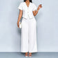 Women's Elegant V-Neck Top & Wide-Leg Pants Set