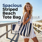 Classic Vertical Stripe Beach & Shopping Tote