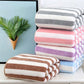 Modern Striped Coral Velvet Towels