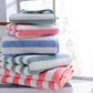 Modern Striped Coral Velvet Towels