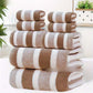 Modern Striped Coral Velvet Towels