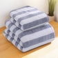 Modern Striped Coral Velvet Towels