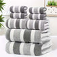 Modern Striped Coral Velvet Towels