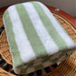 Modern Striped Coral Velvet Towels