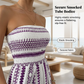 Bohemian Strapless High Split Wide Leg Vacation Jumpsuits