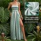 Bohemian Strapless High Split Wide Leg Vacation Jumpsuits