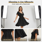 Puff Sleeve Backless Bow Tie Dress