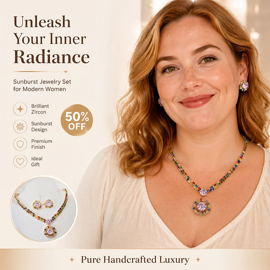 Sparkling Zircon Necklace & Earrings Set