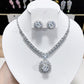 Sparkling Zircon Necklace & Earrings Set