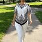 Boho Chic Cold Shoulder Top Irregular Hem Short Sleeve Tee
