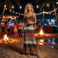 Women's Slim Fit Striped Maxi Dress