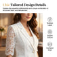 Summer Breathable White Lace Blazer Slim Fit Suit Jacket