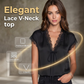 Women's V-Neck Short Sleeve Lace Top