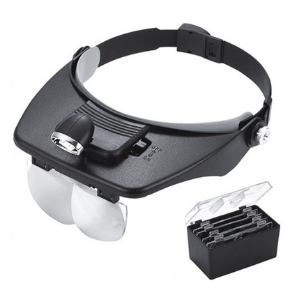 LED Headband Magnifier with 4 Lenses