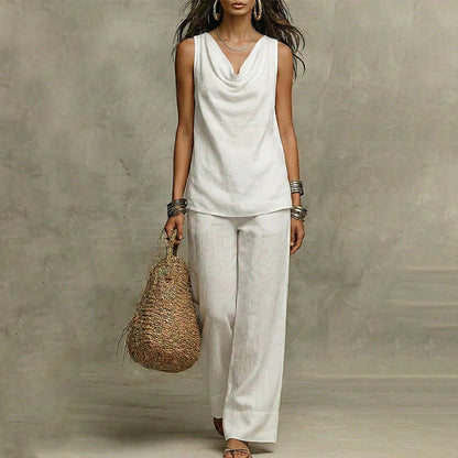 👗 50% OFF NOW! 🌙 Elegant Cowl Neck Lounge Set – Soft knit & relaxed fit – Perfect for cozy nights or casual days – chic and comfortable 🛋️