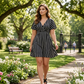 Plus Size Vertical Stripe V-Neck Dress