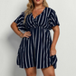 Plus Size Vertical Stripe V-Neck Dress