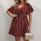 Plus Size Vertical Stripe V-Neck Dress