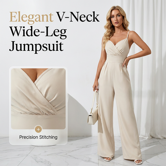 Women's V-Neck Wide-Leg Jumpsuit