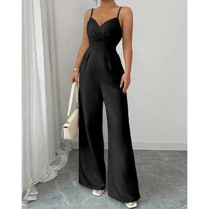Women's V-Neck Wide-Leg Jumpsuit