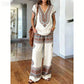 Women's Printed Top & Pants 2-Piece Set