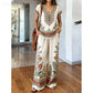 Women's Printed Top & Pants 2-Piece Set