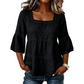 Elegant Square Neck Summer Blouse