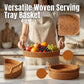 Round Imitation Rattan Serving Basket with Handles