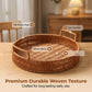 Round Imitation Rattan Serving Basket with Handles