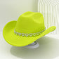 Women's Rhinestone Heart Cowboy Hat Elegant French Jazz Fedora