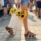 Women's Platform Sandals with Metal Buckle