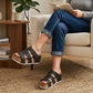 Women's Platform Sandals with Metal Buckle