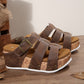 Women's Platform Sandals with Metal Buckle