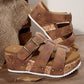 Women's Platform Sandals with Metal Buckle