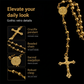 Men's Vintage Cross Beaded Necklace